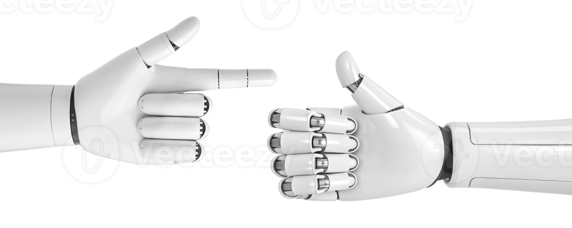 A robotic hand giving a thumbs up gesture to another robotic hand png