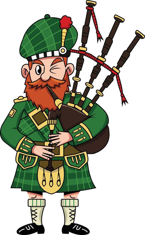 Cartoon Scottish Piper vector