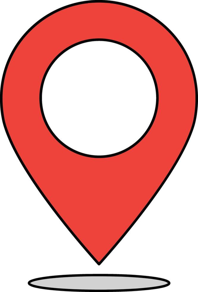 Location pin icon red map marker design for navigation and geolocation applications vector