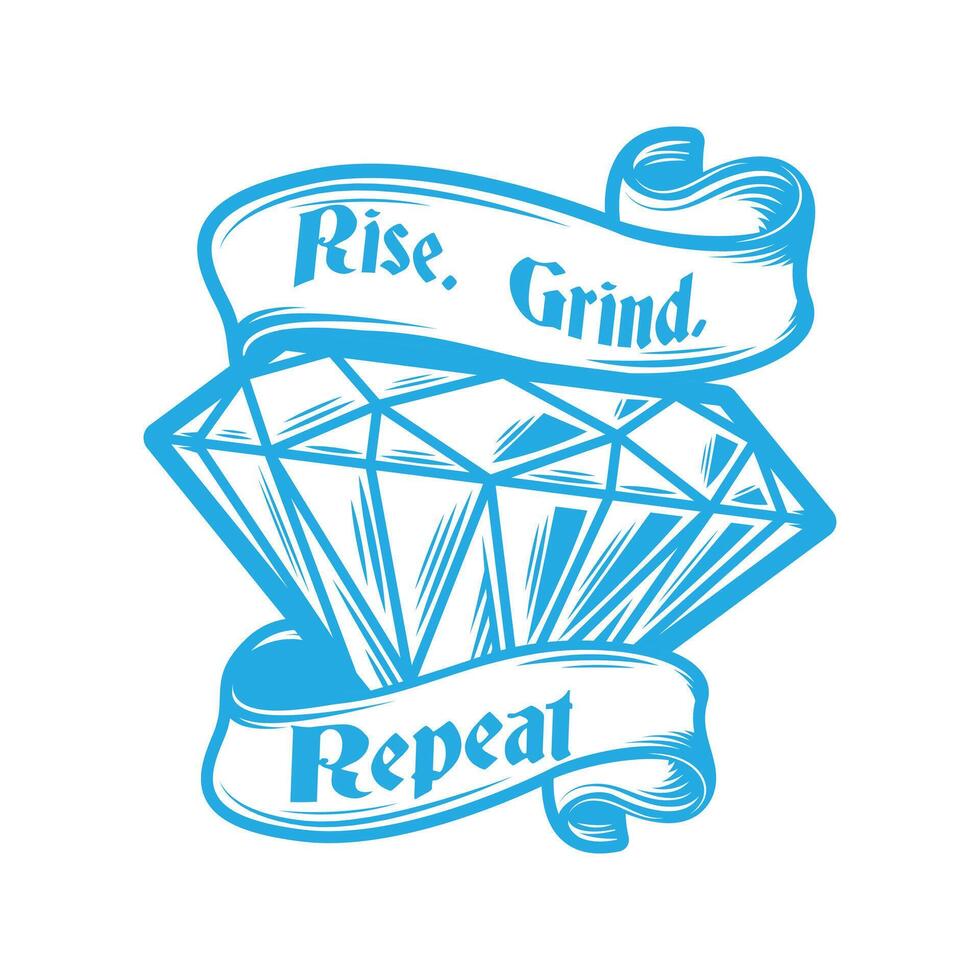 Rise, Grind, Repeat T-Shirt Mockup vector