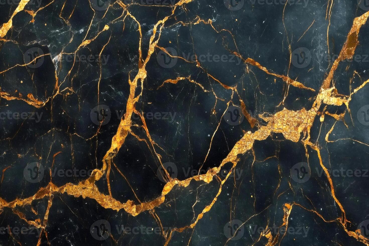 Black marble with golden veins creating luxurious texture photo