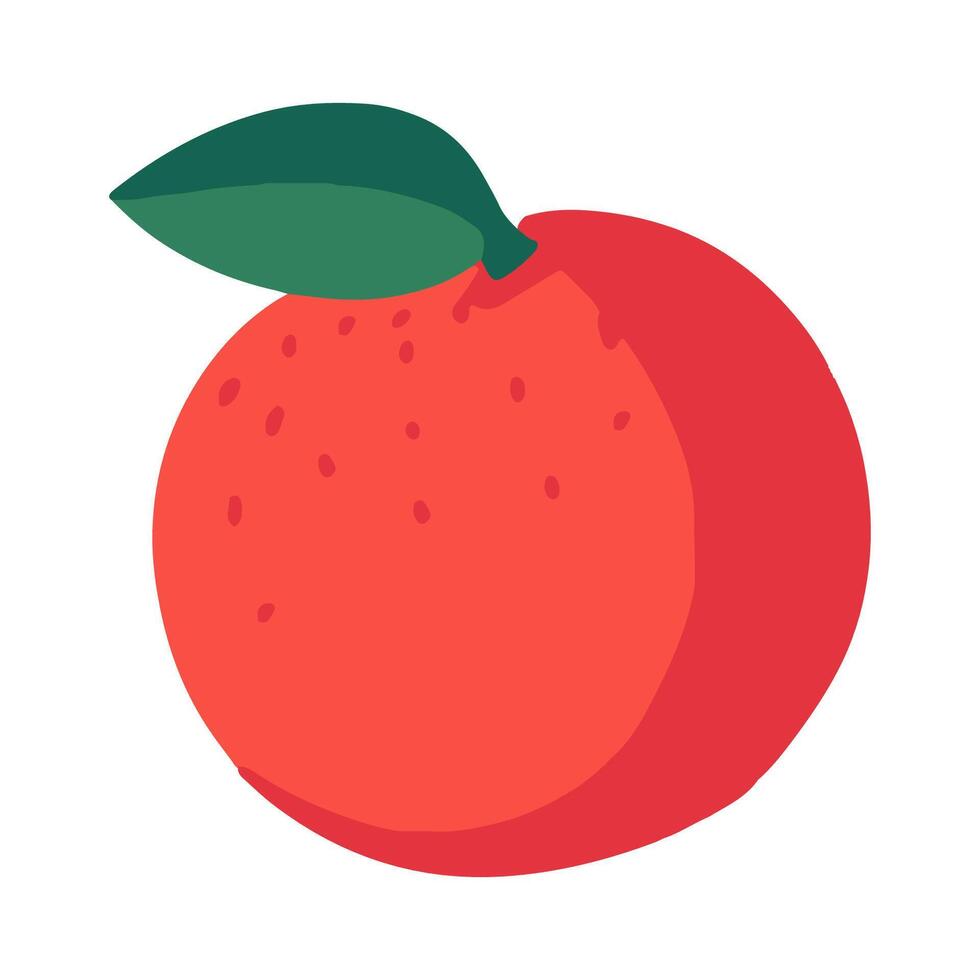 Bright orange fruit with leaf showcasing simple design elements vector