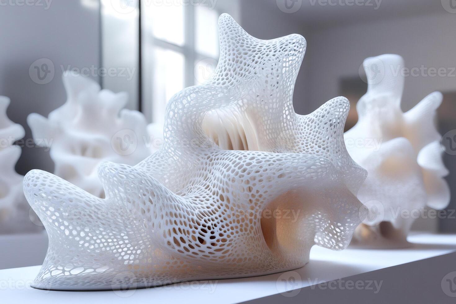 Intricate 3d printed sculptures with organic design photo