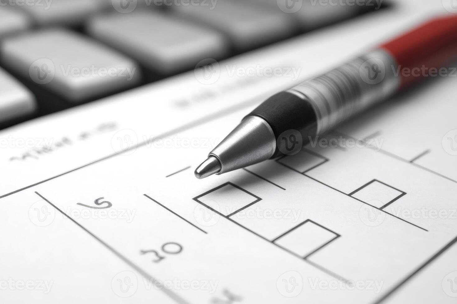 Solving a logic puzzle with pen on paper photo