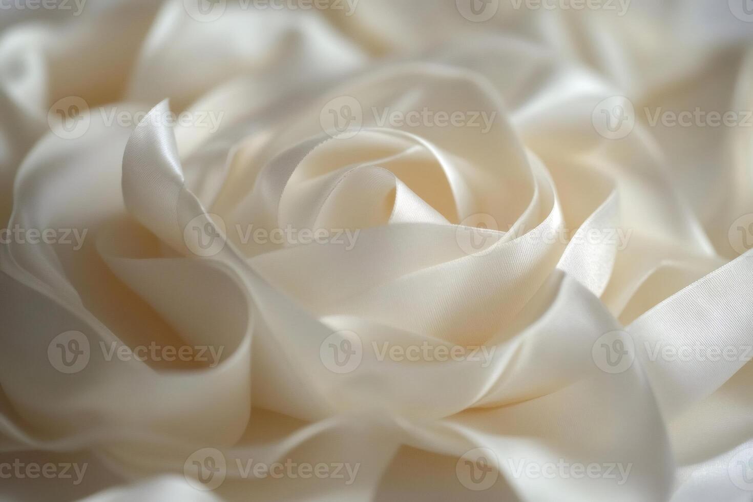 Soft cream fabric artfully folded into a rose shape photo