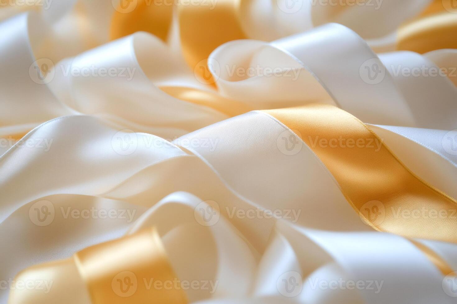 Golden and White Ribbons Creating Elegant Waves photo