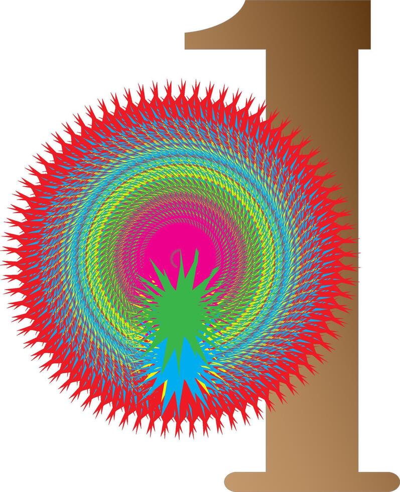Fullcolor peacock eye design featuring the number 1, ideal for presentations or infographics vector