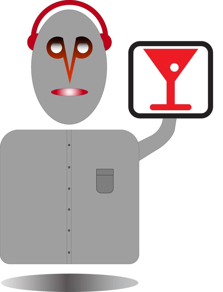 Man with headphones serving drinks vector