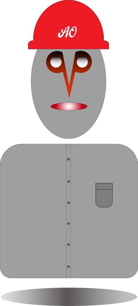 The man in the red helmet is a project worker vector