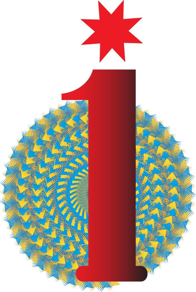Number One with Starburst A Colorful Celebration of Achievement vector