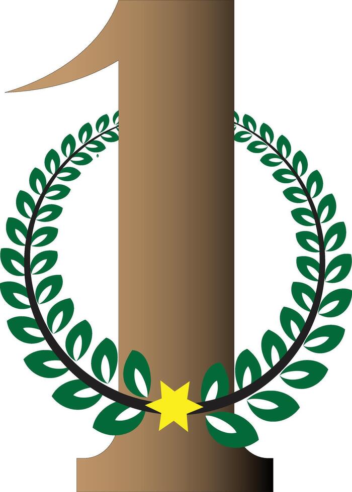 Number One Celebration with Laurel Wreath and Star vector
