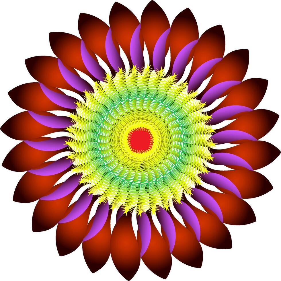Vibrant Abstract Flower Design with Radial Symmetry vector