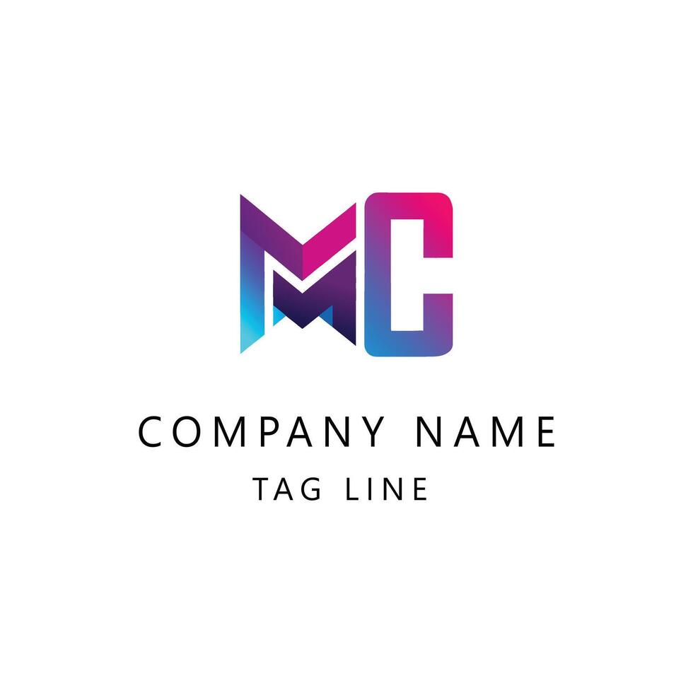 Gradient mc or cm logo vector