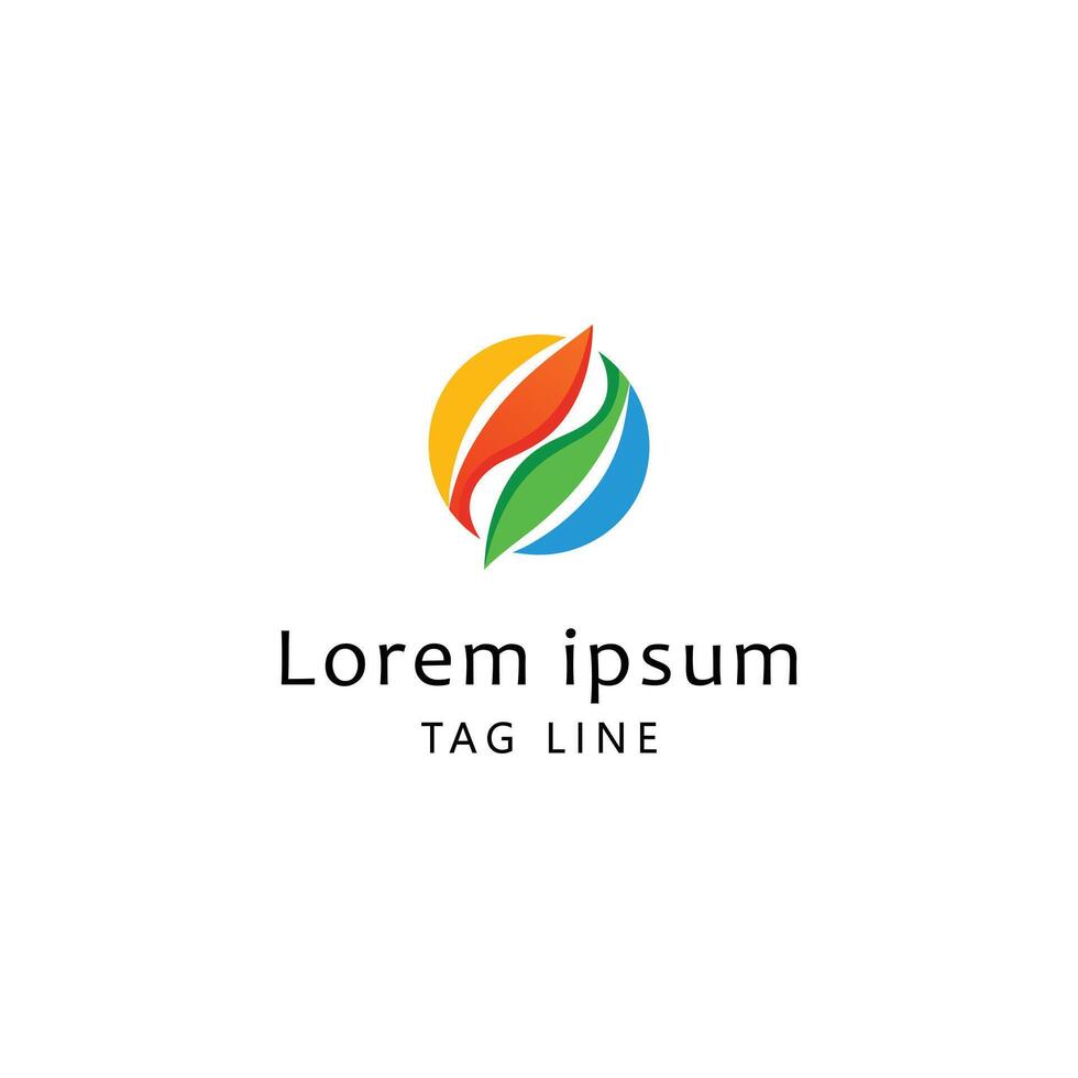 colourful abstract logo design template vector