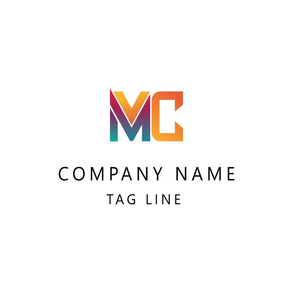 Gradient mc or cm logo template vector