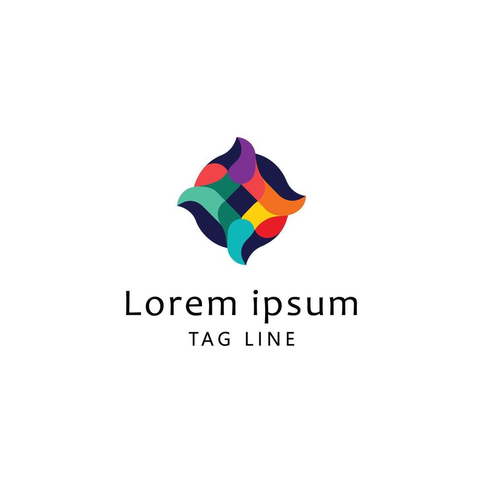colourful logo template design style vector