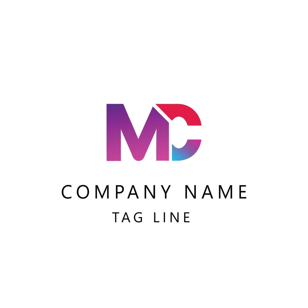 Gradient mc logo template vector
