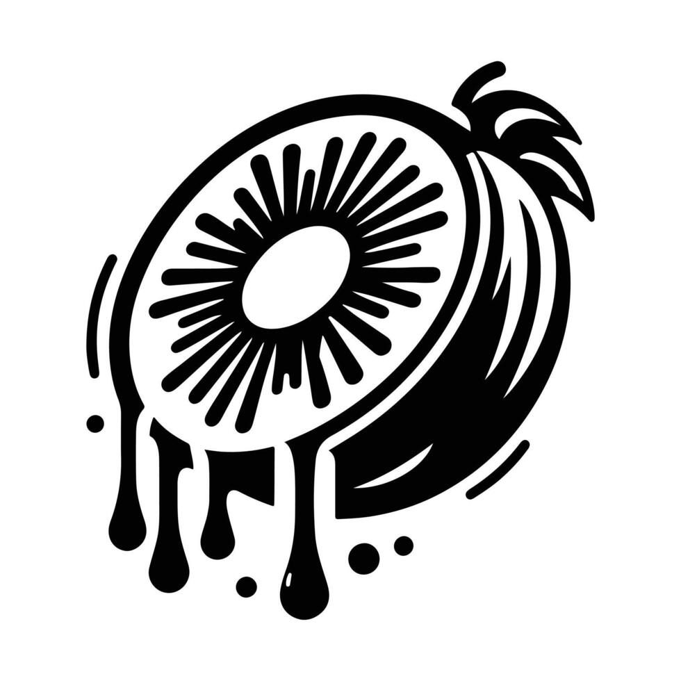 Tropical Fruit Kiwi Artistic Sketch vector