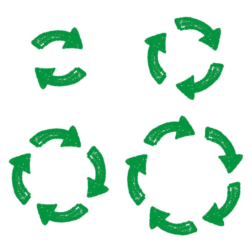 Recycle icon set . Rotating recycling circle symbol with clean lines. illustration for sustainability, eco-friendly vector