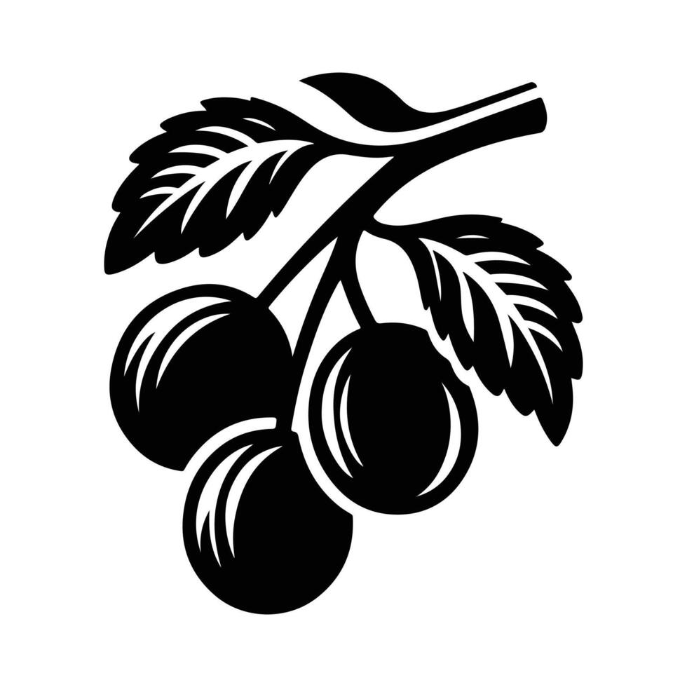 Editable Plum Clipart for Packaging Branding vector