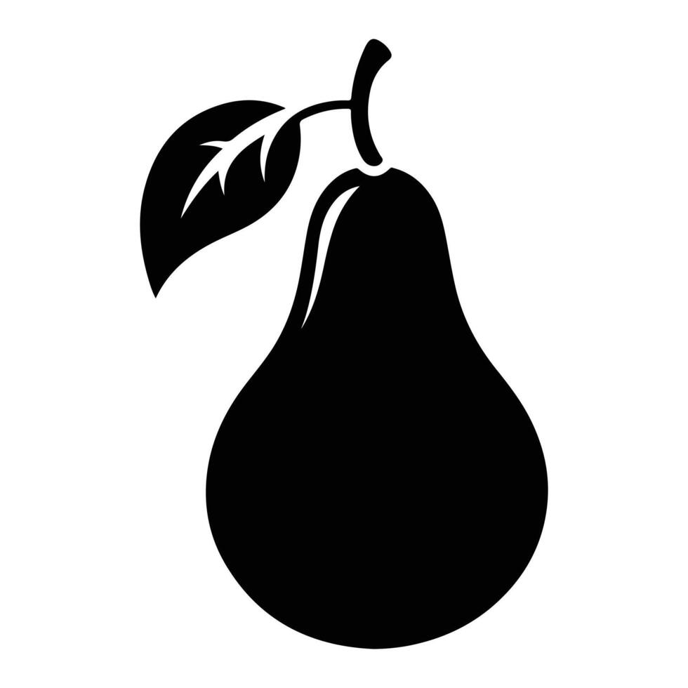 Pear Fruit Silhouette Fresh Organic Nature Illustration vector