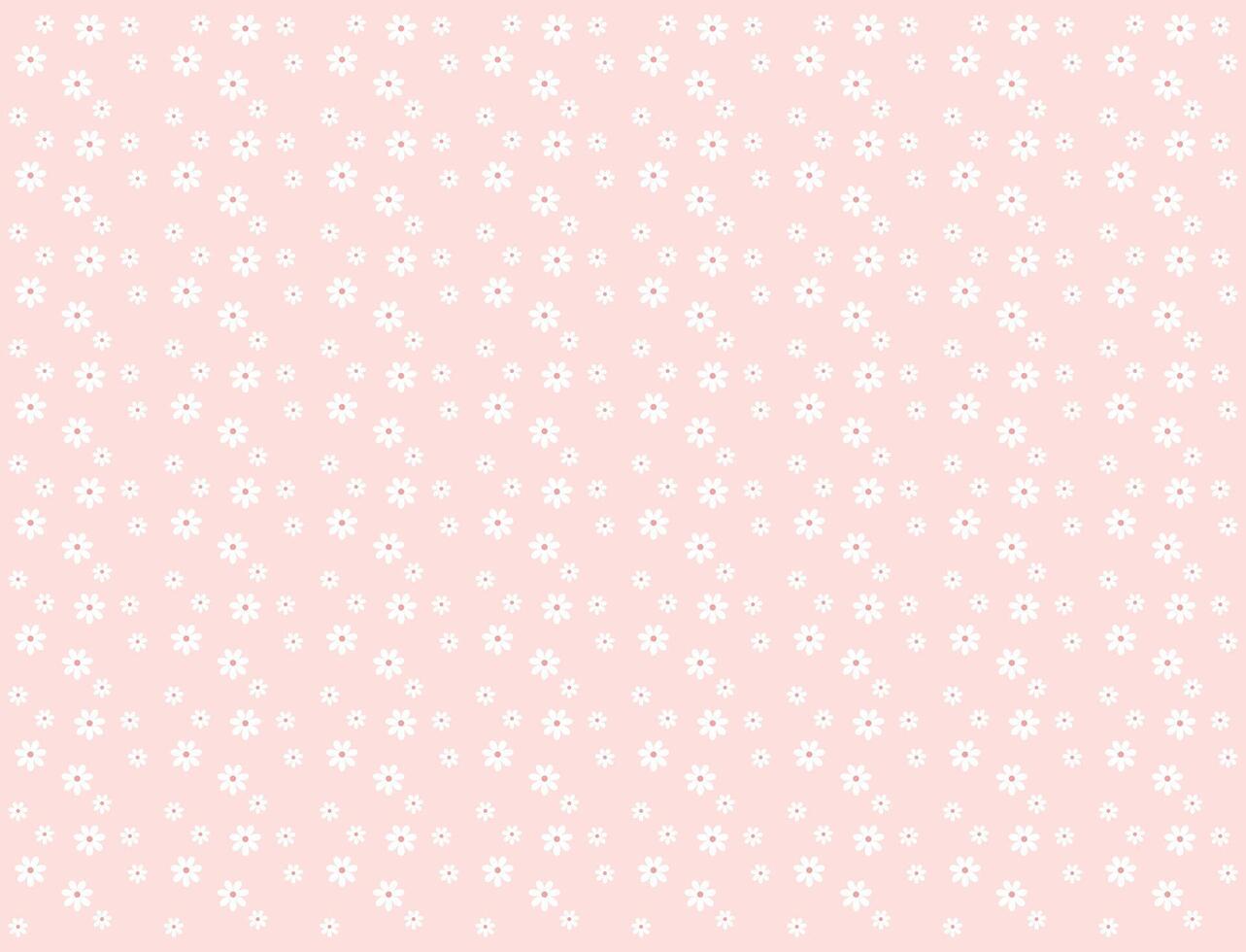 White flowers pattern on pink background vector