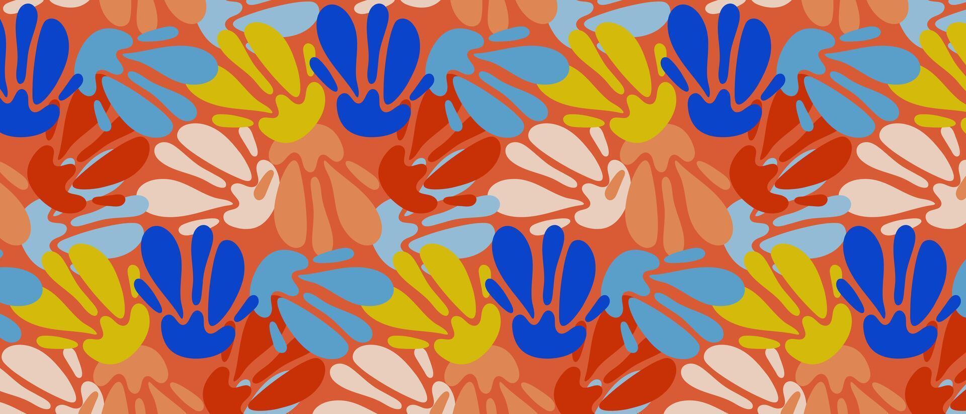 Cute abstract floral seamless pattern with abstract flowers. vector