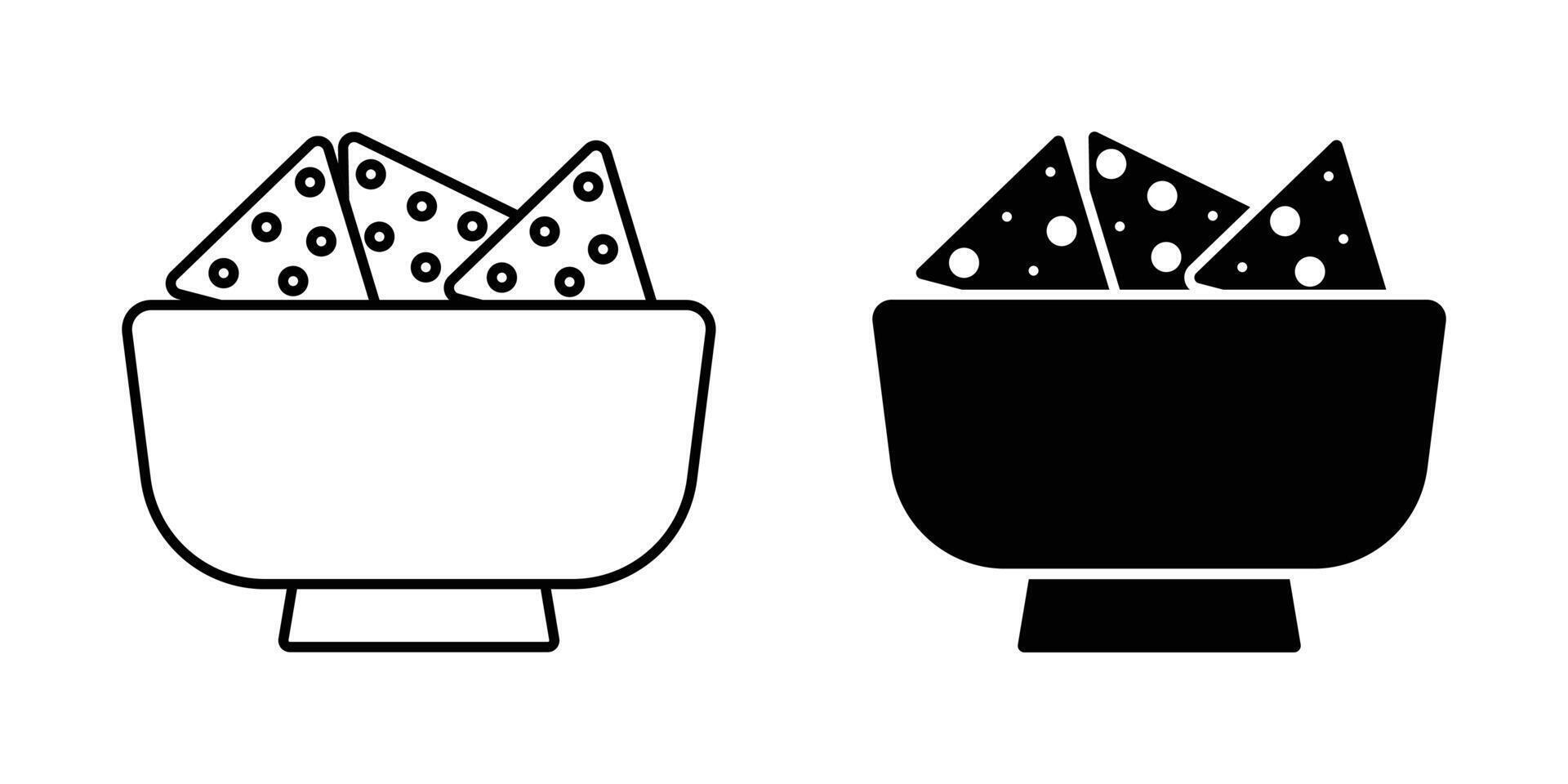 Nachos Icon food icon set. bakery, cupcake, sandwich, nachos icon line art, vector