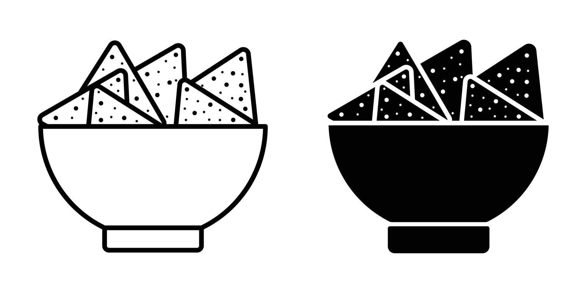 Nachos food line icon set. bakery, cupcake, sandwich, nachos icon art. vector