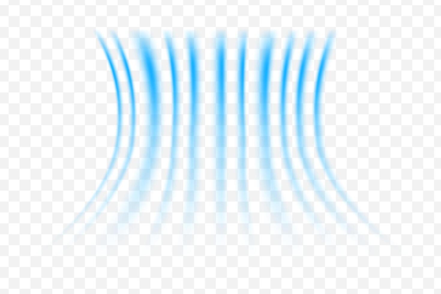 Fresh air flow in blue color to illustrate the operation of household appliances vector