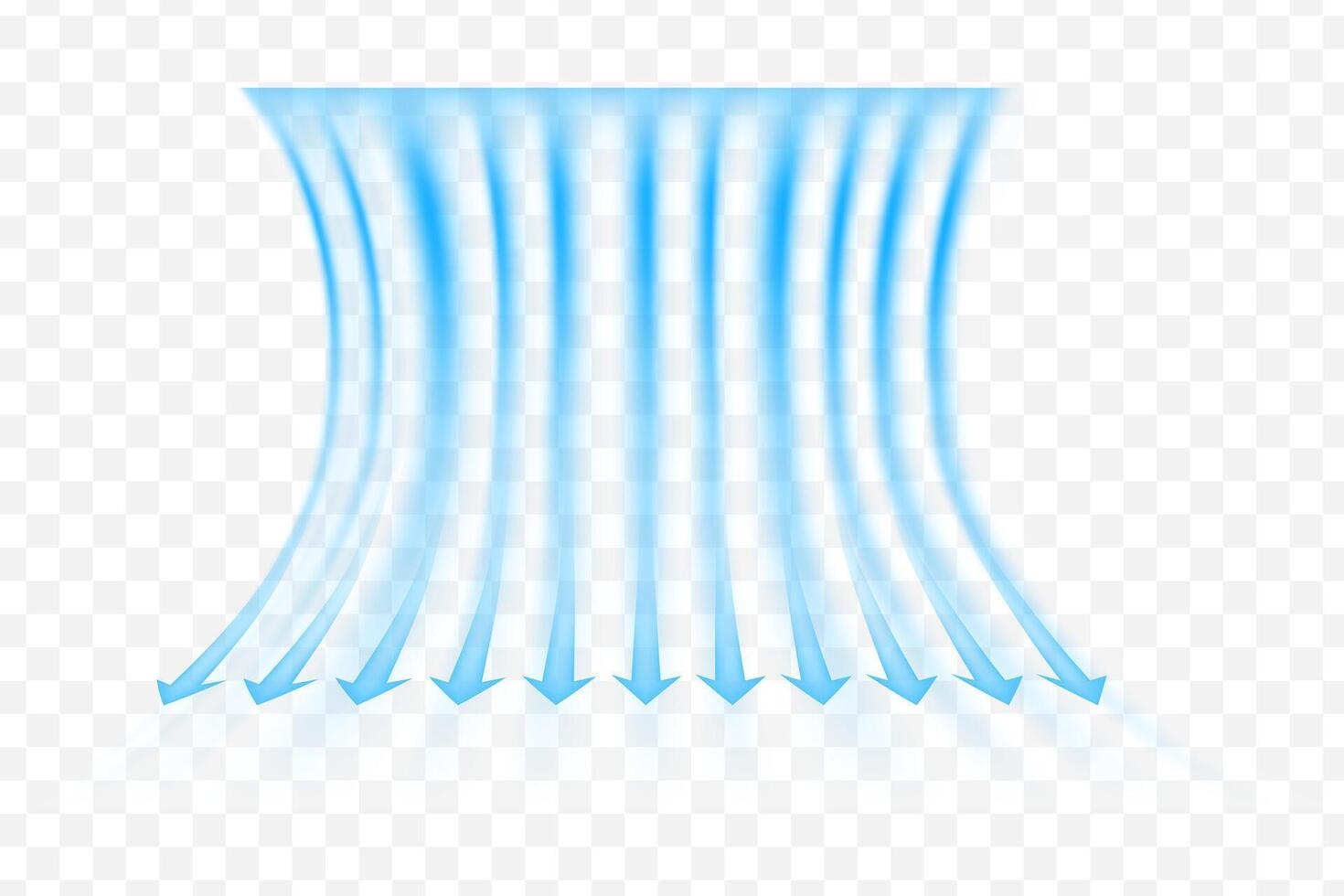 Air dynamics of fresh air flow for household appliances vector