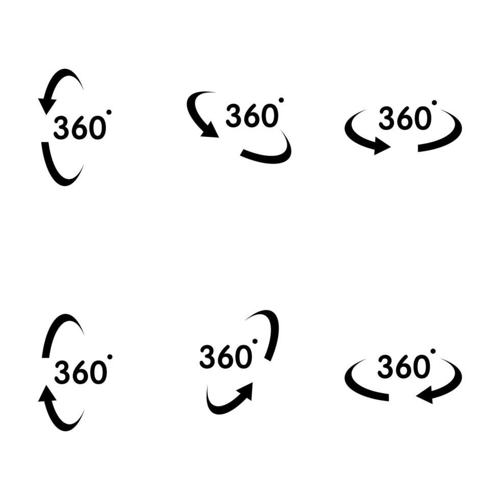 Icons circular symbol of movement with digital value. Rotation direction icon, symbol. vector