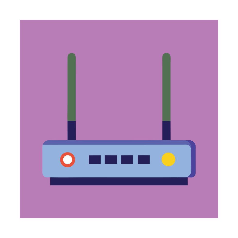Modern minimalist router illustration for wireless connectivity network and internet access vector