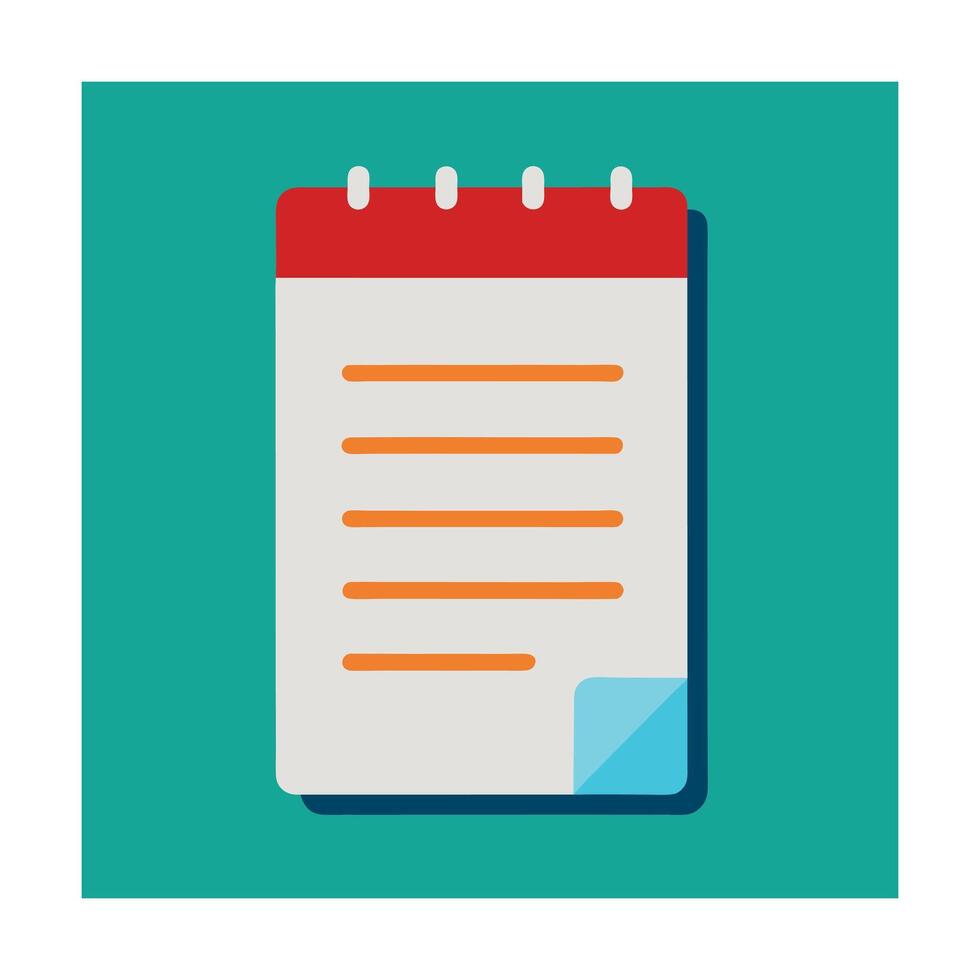 Spiral Notepad Paper Document Memo Agenda Planning Organization List vector