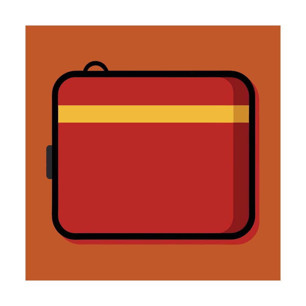 Isolated red portable cassette player illustration vintage audio equipment modern flat design vector