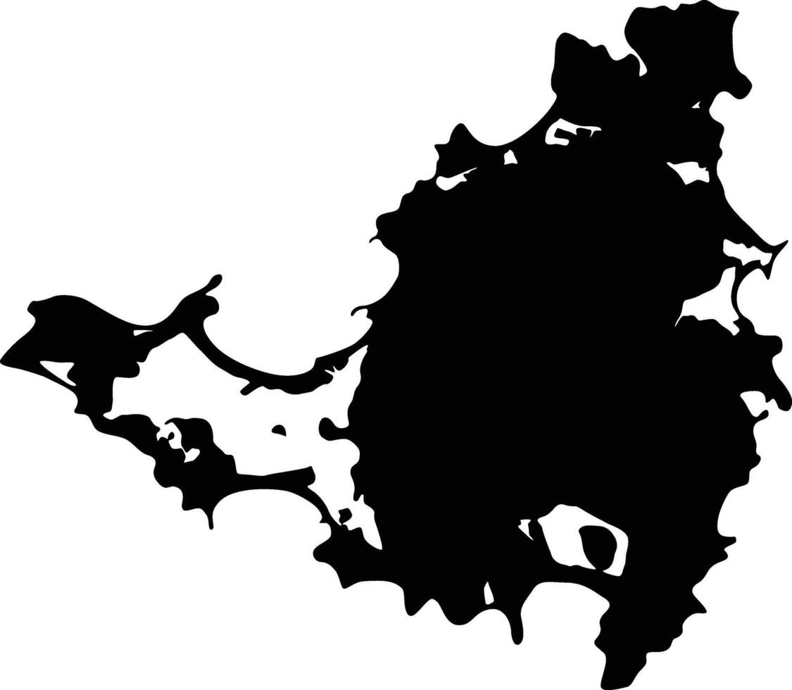Map of Saint Martin Silhouette Design on White Background vector