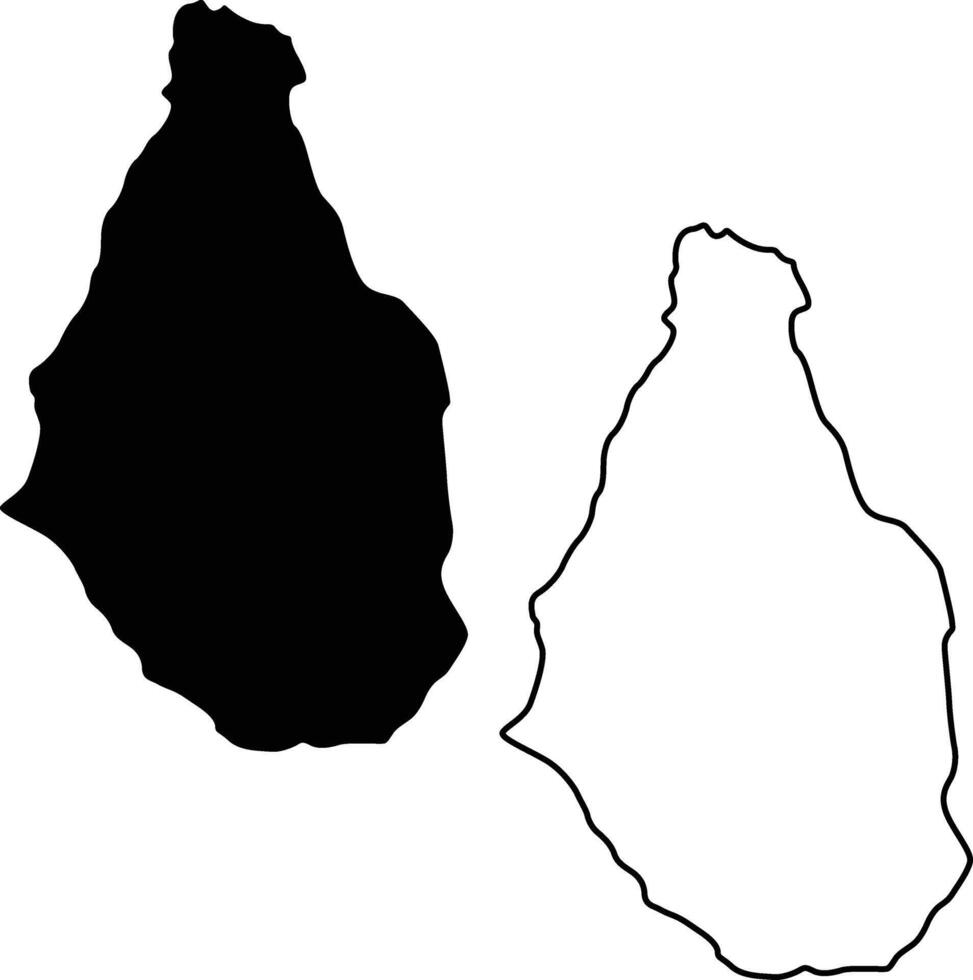 Map of Montserrat UK Silhouette Flat and Outline Design vector