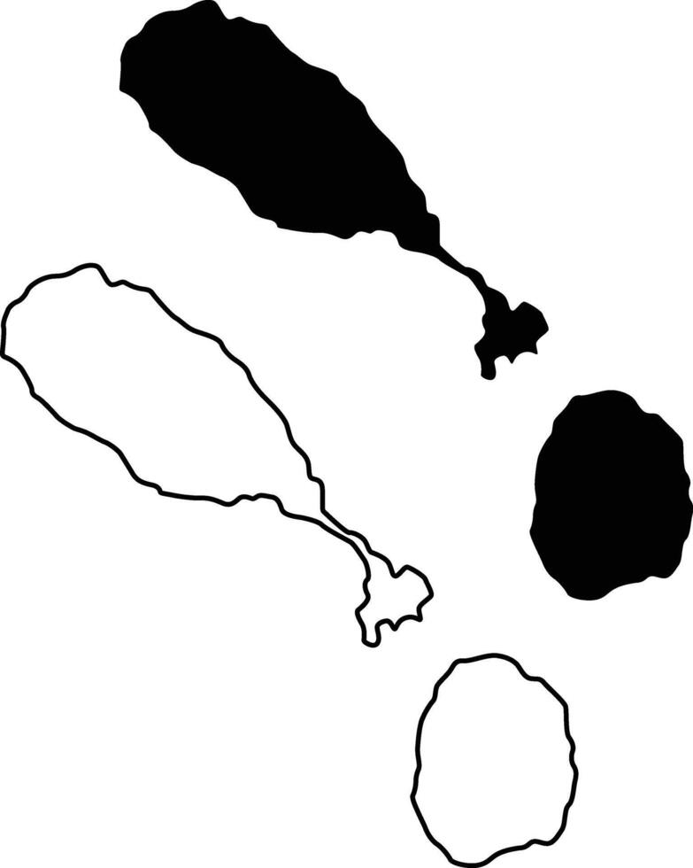 Map of St Kitts and Nevis Silhouette Flat and Outline Design vector