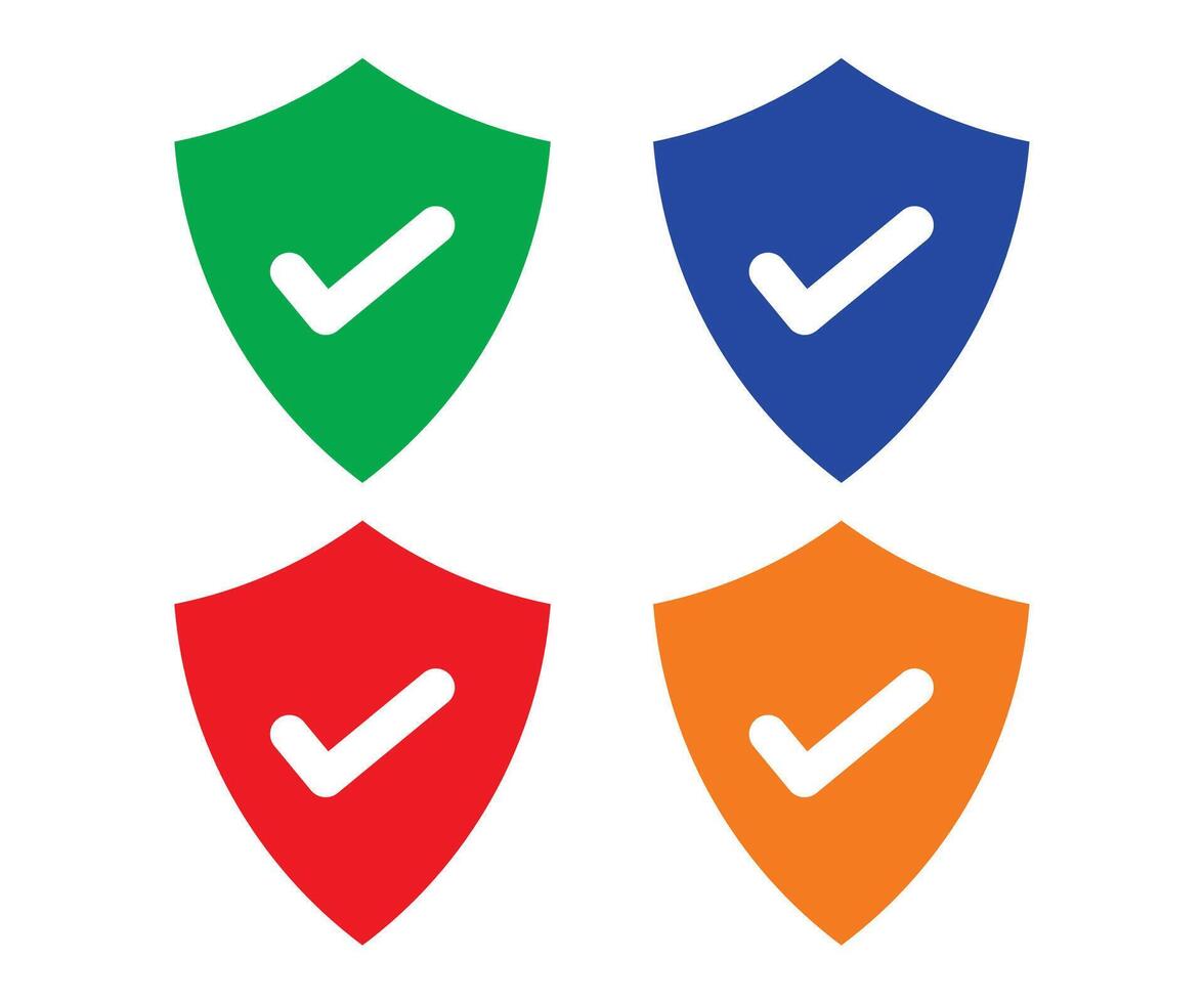 approved security shield icon right sign vector