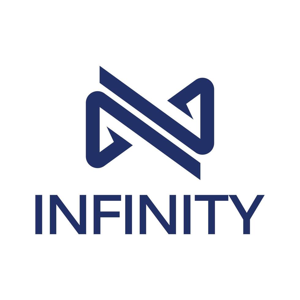 abstract infinity flat minimalist logo design vector