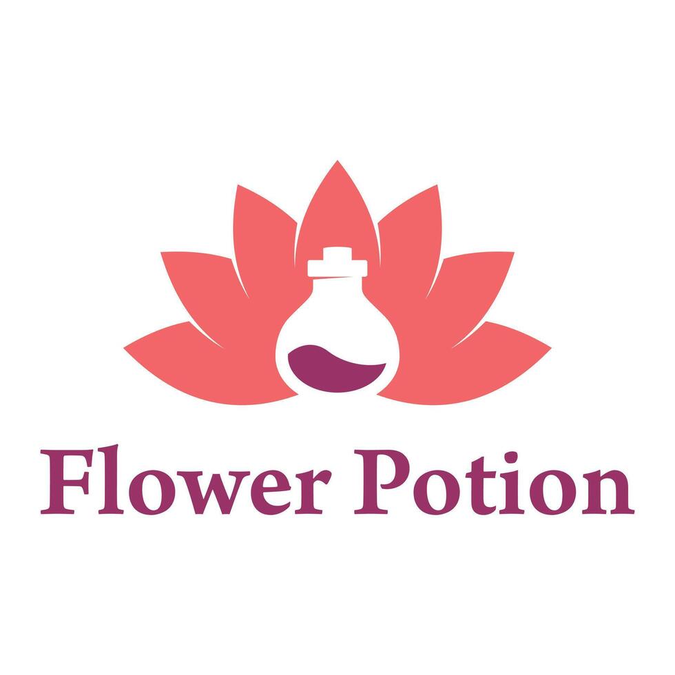 flower potion flat minimalist logo design vector