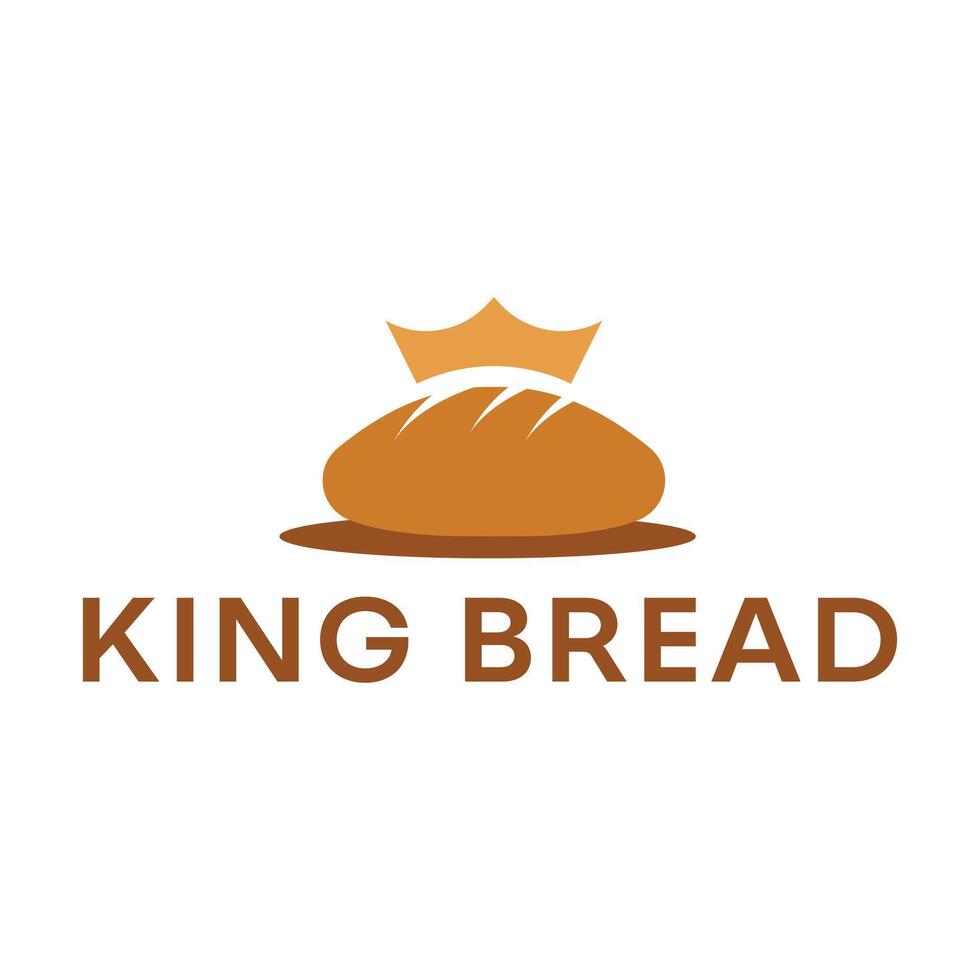 king bread bakery flat minimalist logo design vector