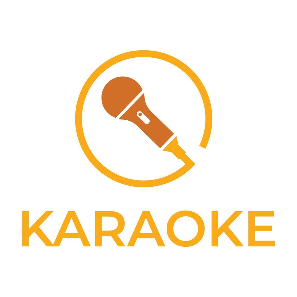 karaoke song flat minimalist logo design vector