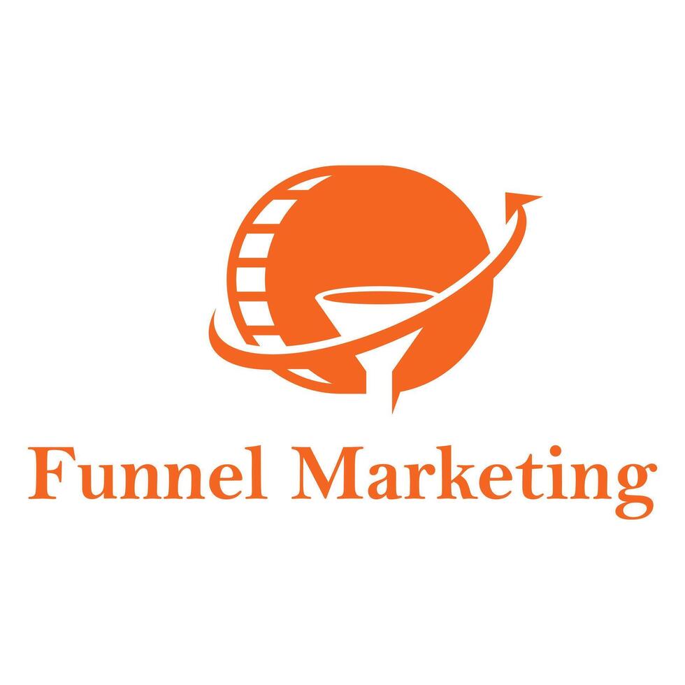 funnel marketing flat minimalist logo design vector