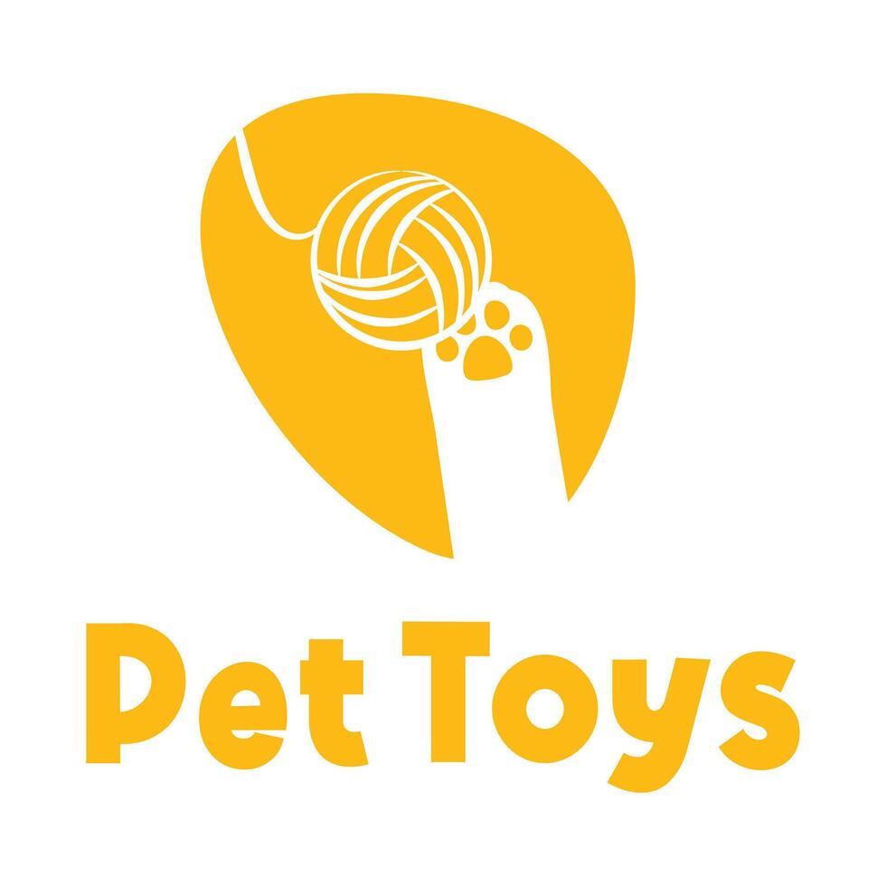 pet toys flat minimalist logo design isolated on white background vector