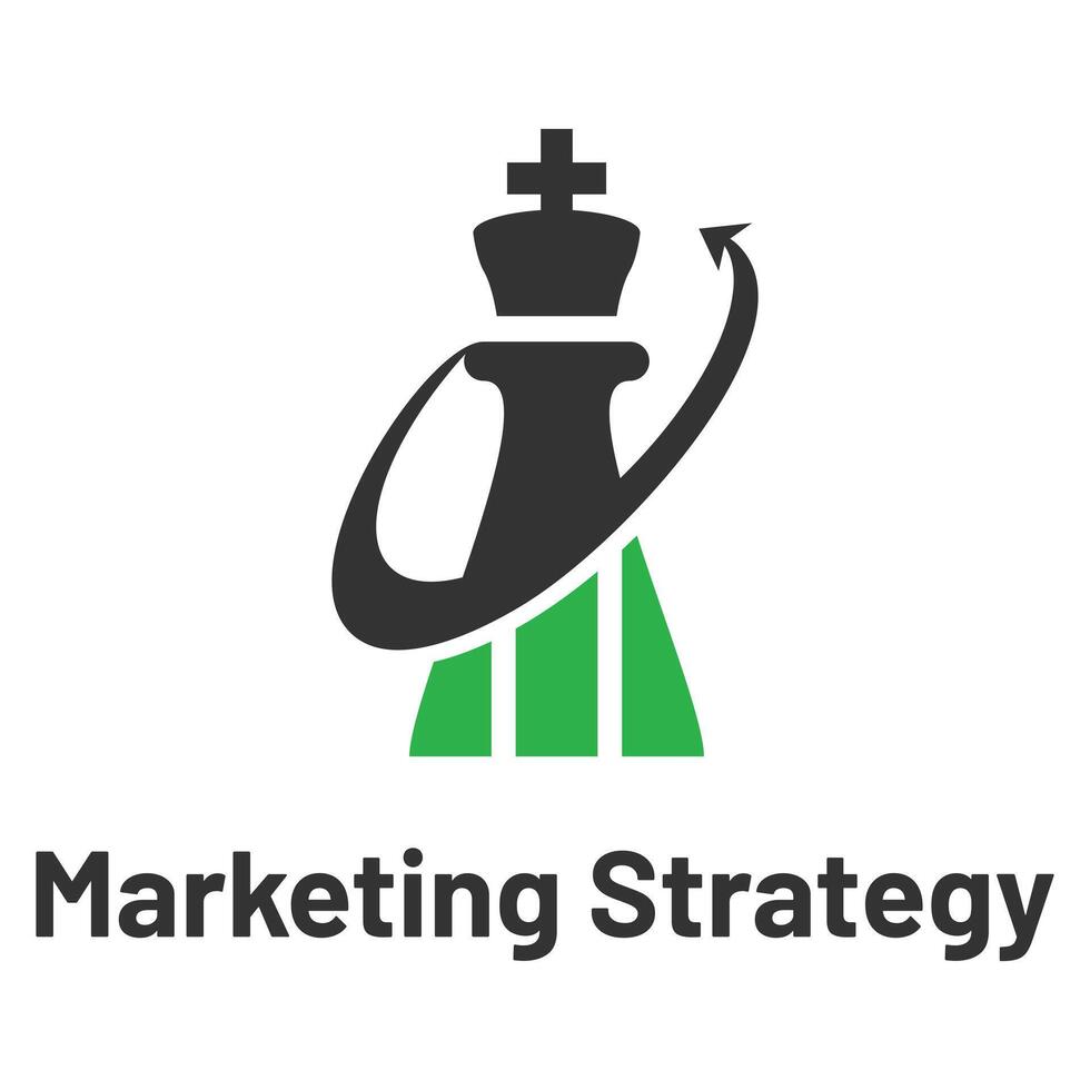 marketing strategy flat minimalist logo design vector