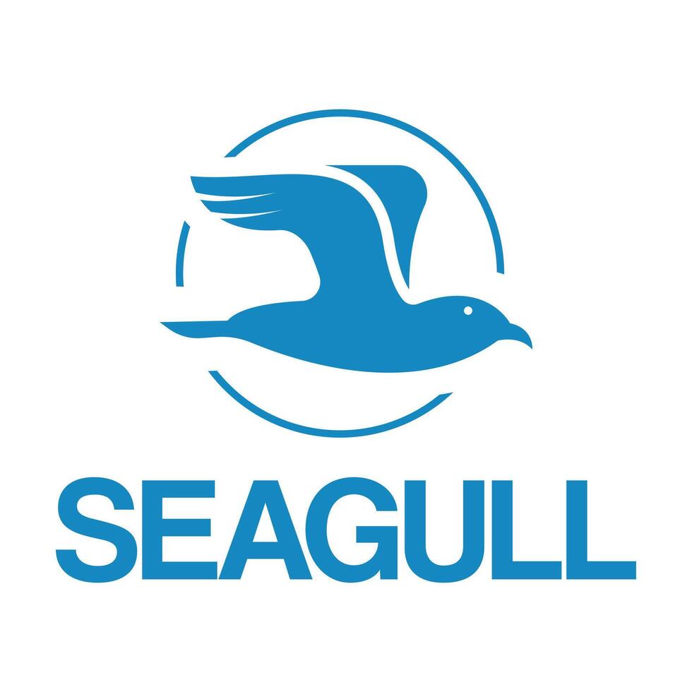 seagull flat minimalist logo design vector