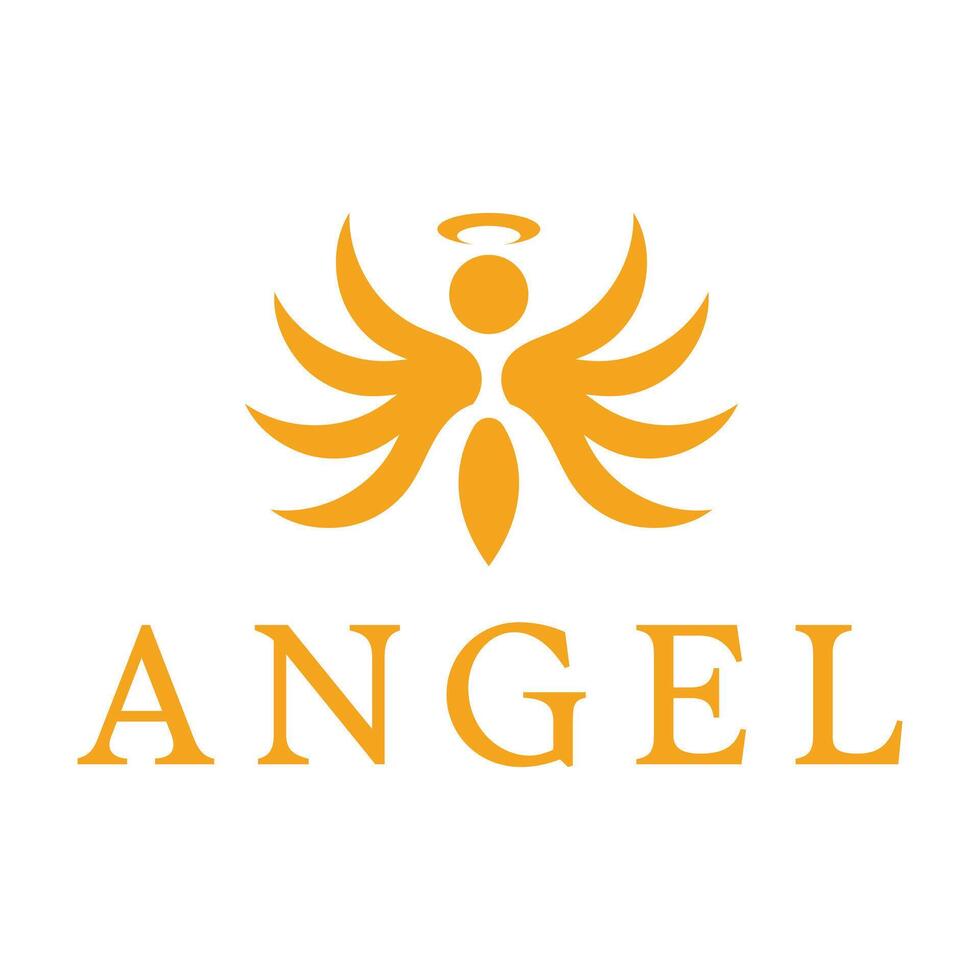 abstract angel flat minimalist logo design vector