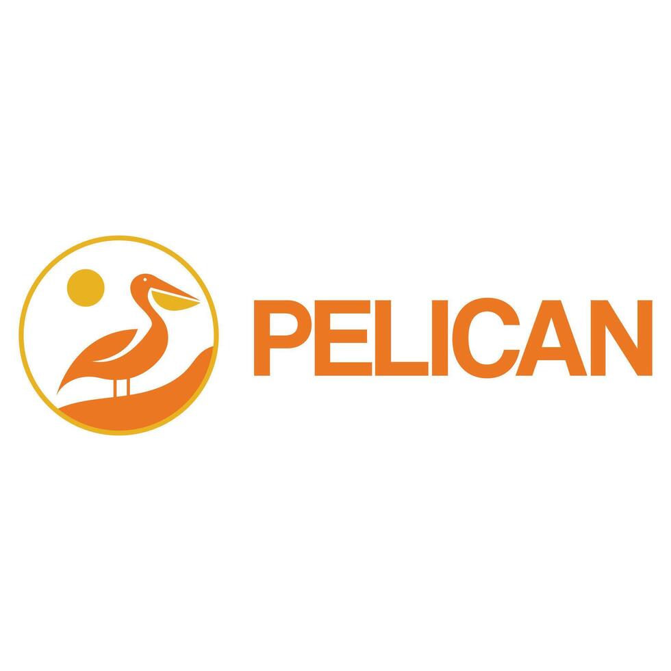 pelican flat minimalist logo design vector