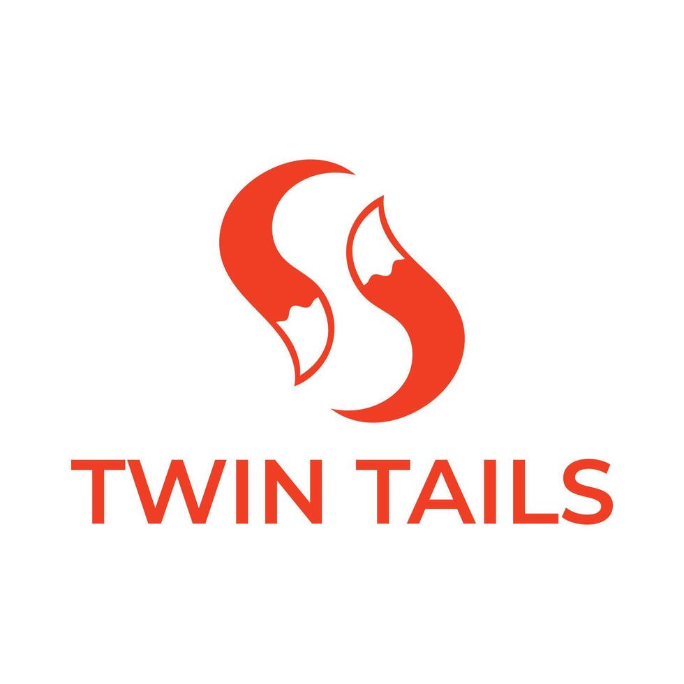 twin tails flat minimalist logo design vector